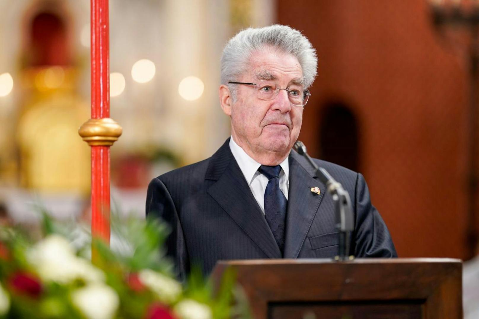 Download von www.picturedesk.com am 06.02.2020 (17:50). 
VIENNA, AUSTRIA - FEBRUARY 6: Former Federal President Heinz Fischer during the Funeral - Farewell to Alfred Koerner at St. Anna Church on February 6, 2020 in Vienna, Austria.200206_SEPA_01_026 - 20200206_PD6008