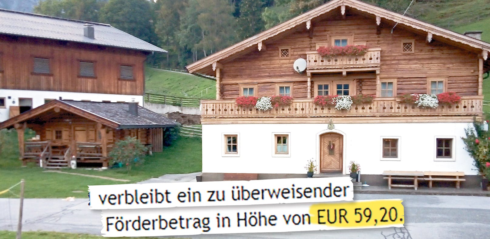 Ein Salzburger Gastwirt wurde mit einem Förderbetrag von 59,20 Euro abgespeist.