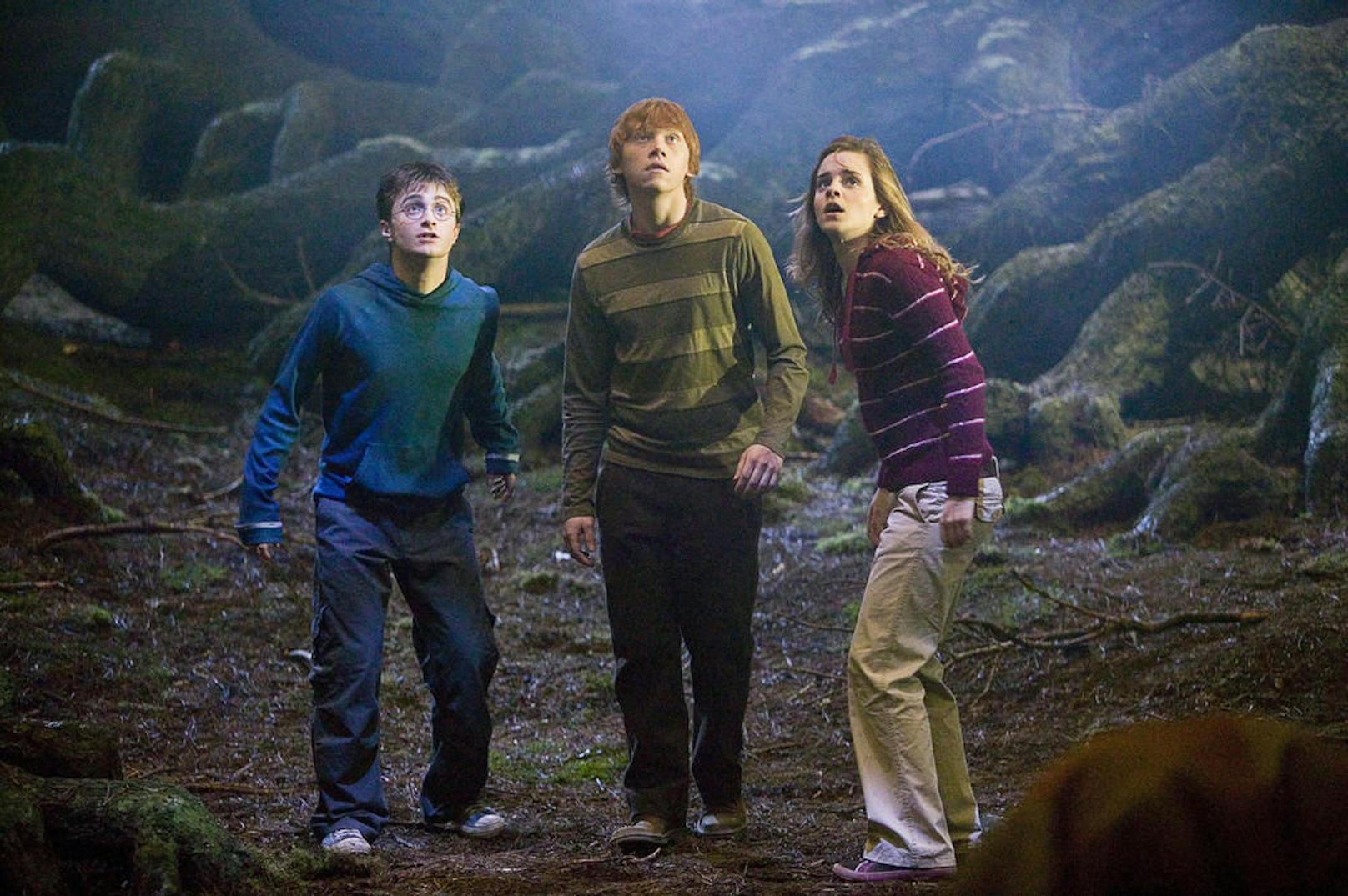 Gemeinsam mit Harry (Daniel Radcliffe, l.) und Ron (Rupert Grint, Mitte) erlebt Hermine (Emma Watson, r.) die spektakulärsten Abenteuer.