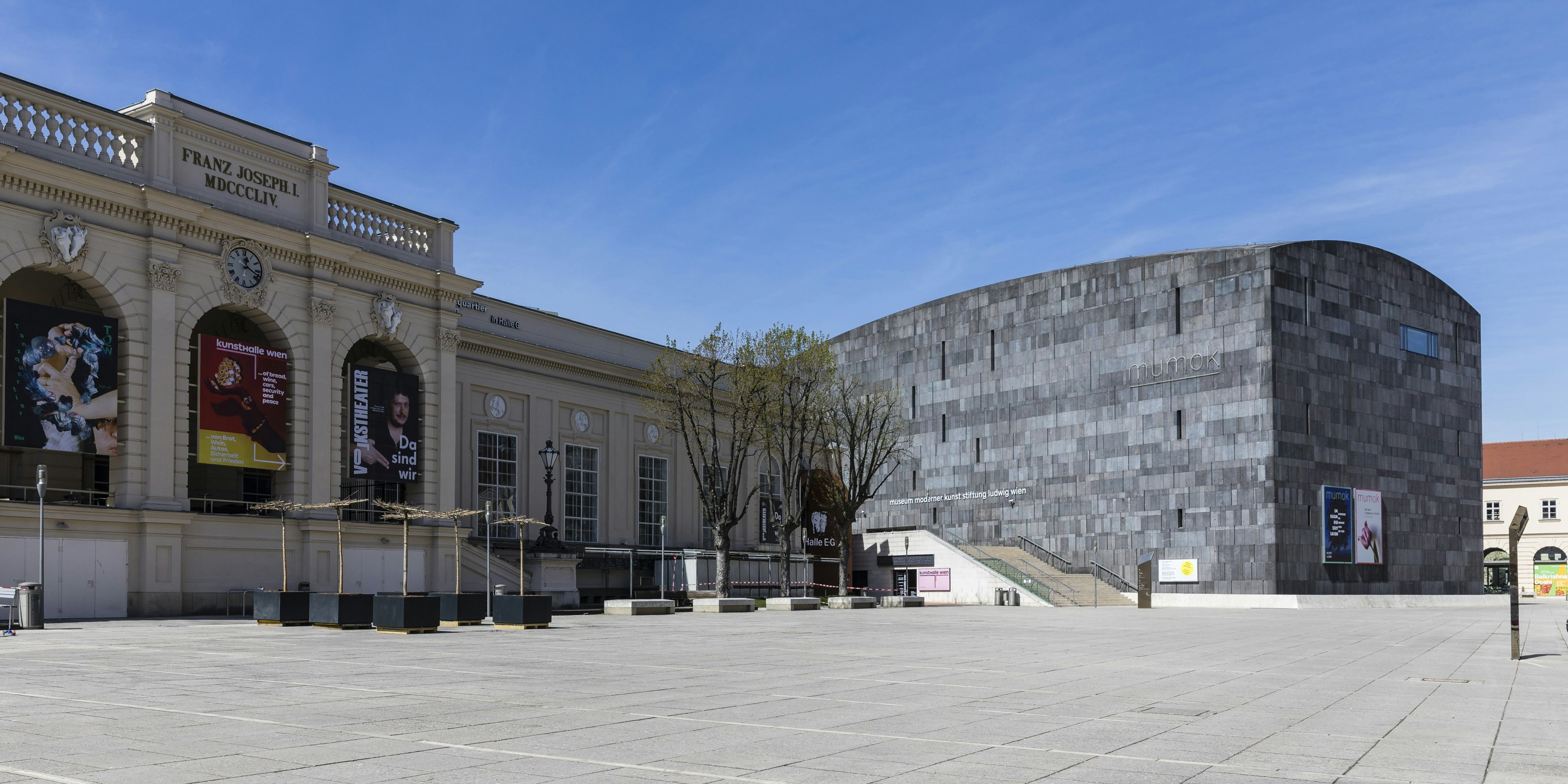 Aufgrund der Ausgangsbeschränkungen war das Museumsquartier in Wien völlig leer.