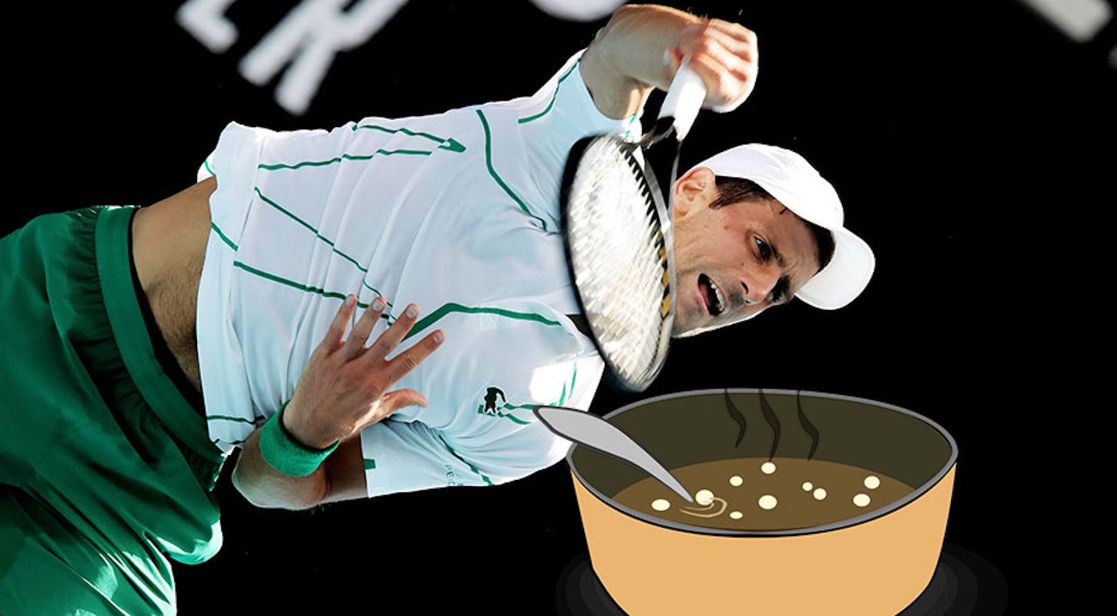 Novak Djokovic und eine Suppe