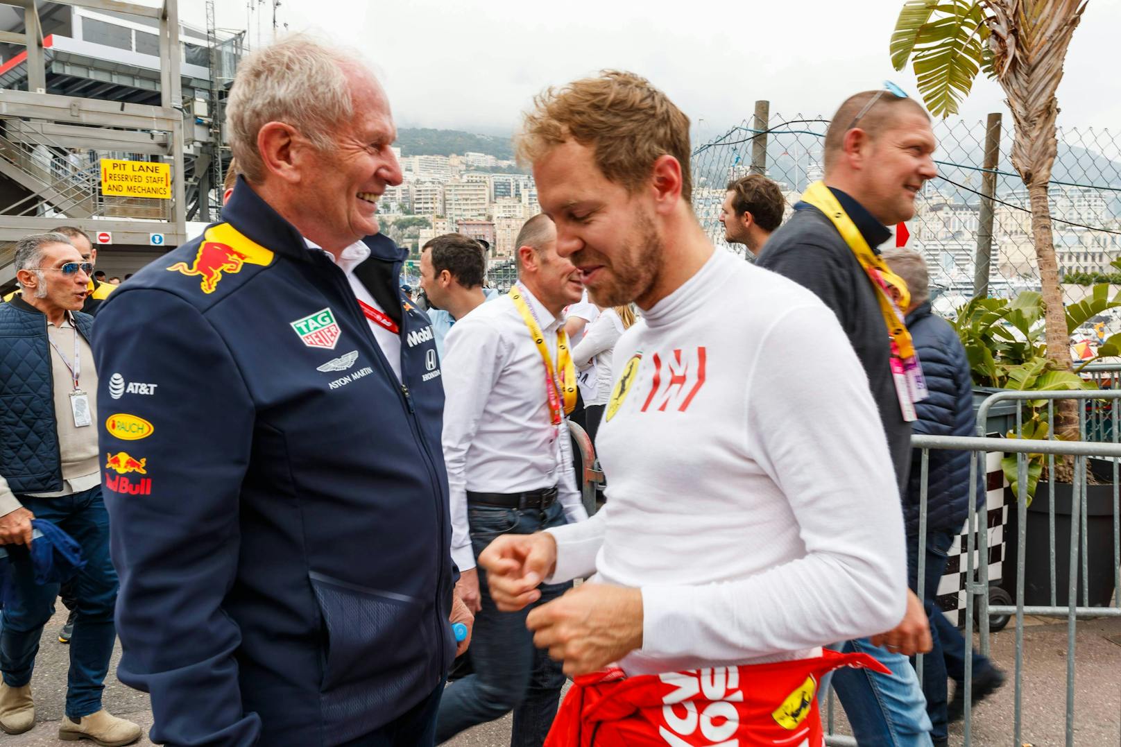 Helmut Marko und Sebastian Vettel.