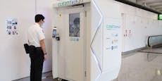 Flughafen testet Desinfektions-Kabinen