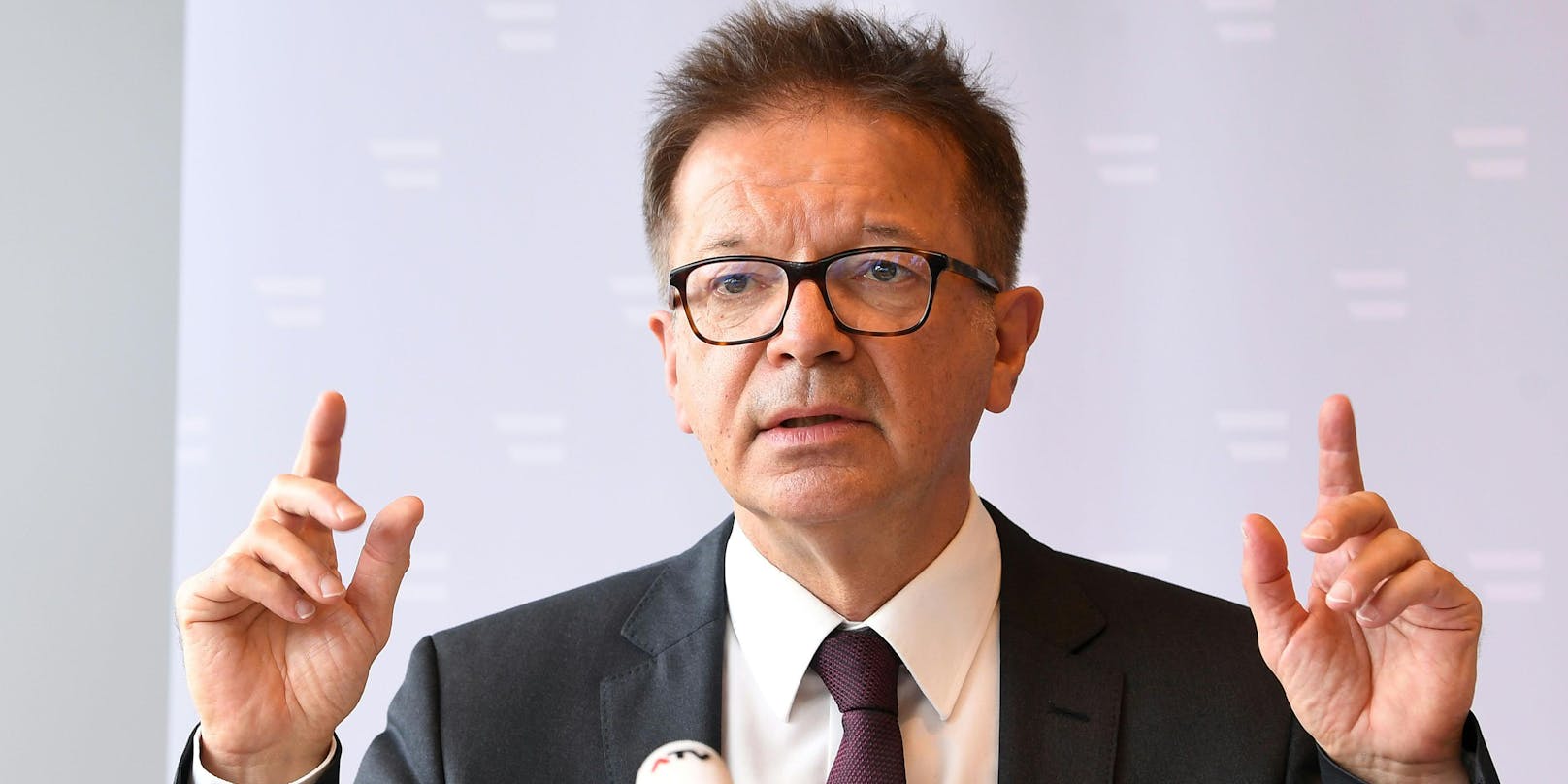 Gesundheitsminister Rudolf Anschober im Rahmen einer Pressekonferenz