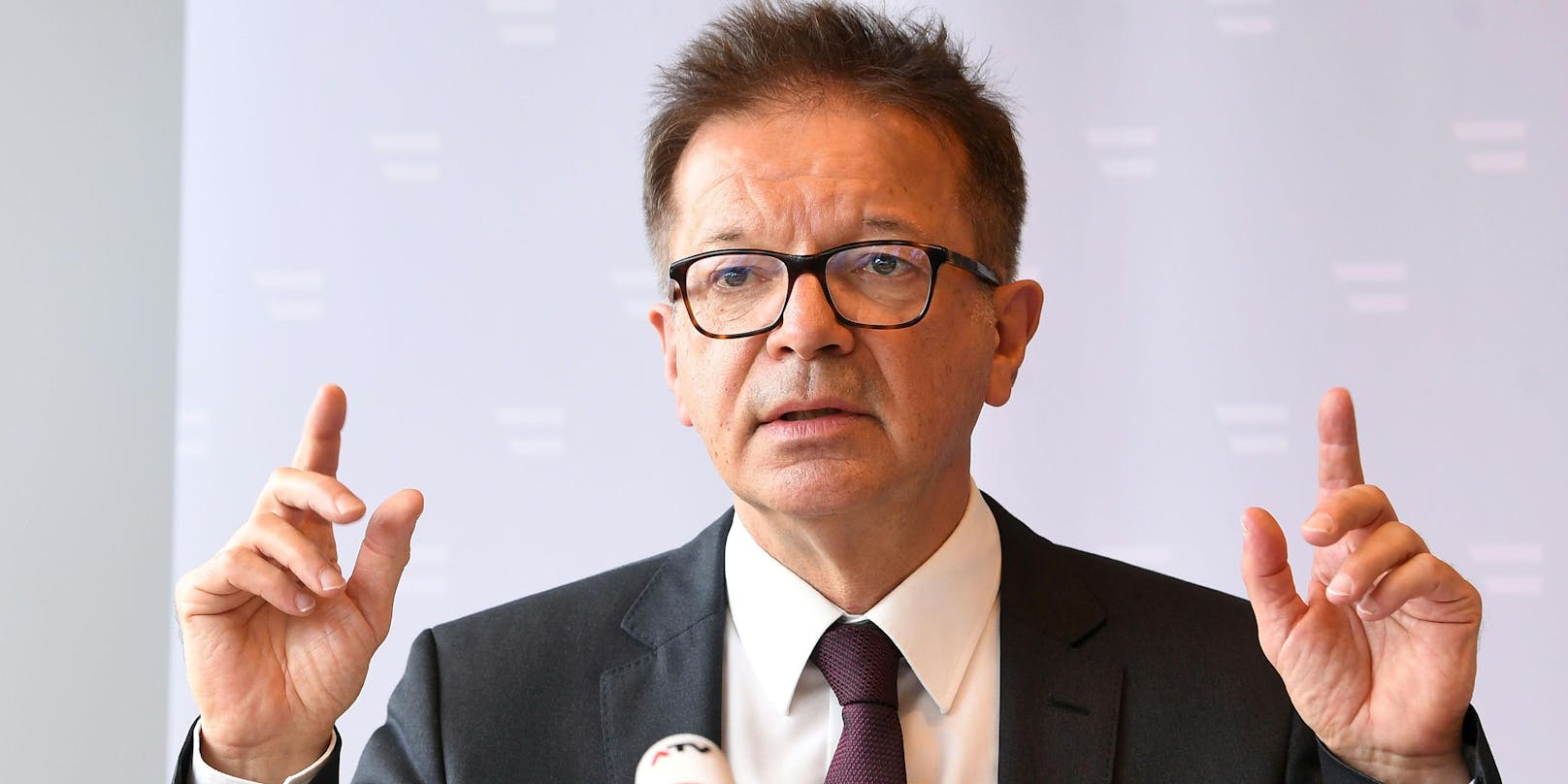Gesundheitsminister Rudolf Anschober im Rahmen einer Pressekonferenz