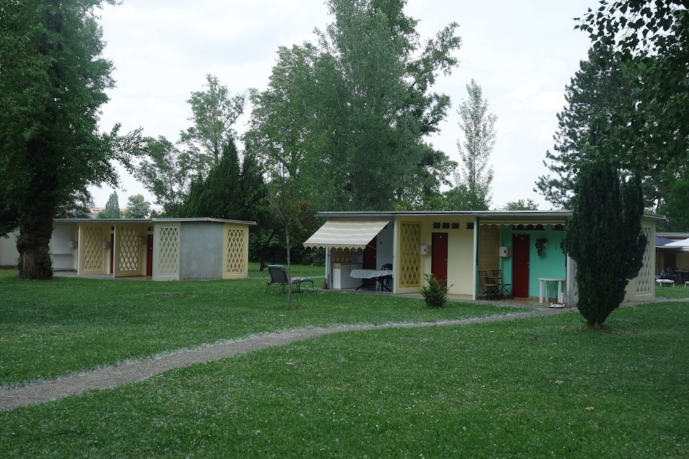 Kabanenbereich im Wiener Gänsehäufel