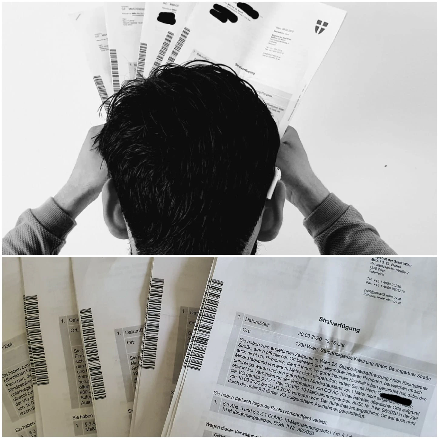 Corona-Wiederholungstäter Martin B. (18) mit einem Packen Strafen<br>