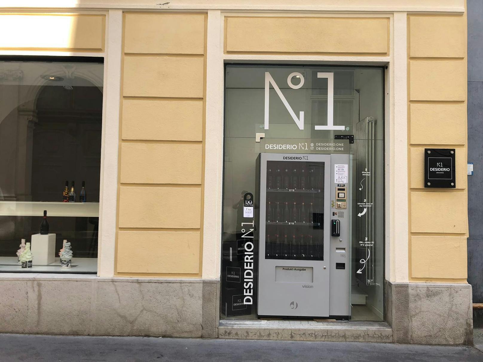 Prosecco-Automat in der Wiener Innenstadt.