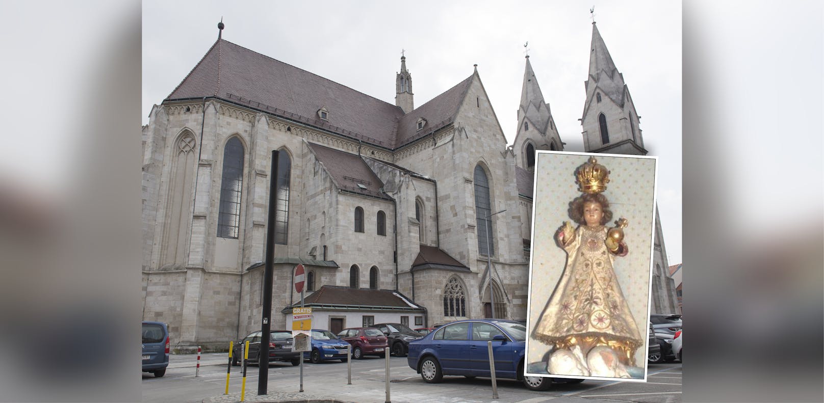 Diese Statue "Prager Jesuskind" wurde aus dem Dom gestohlen.