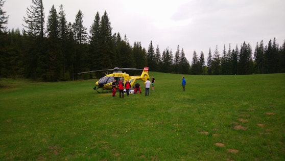 Ein Foto vom Helikopter-Einsatz.