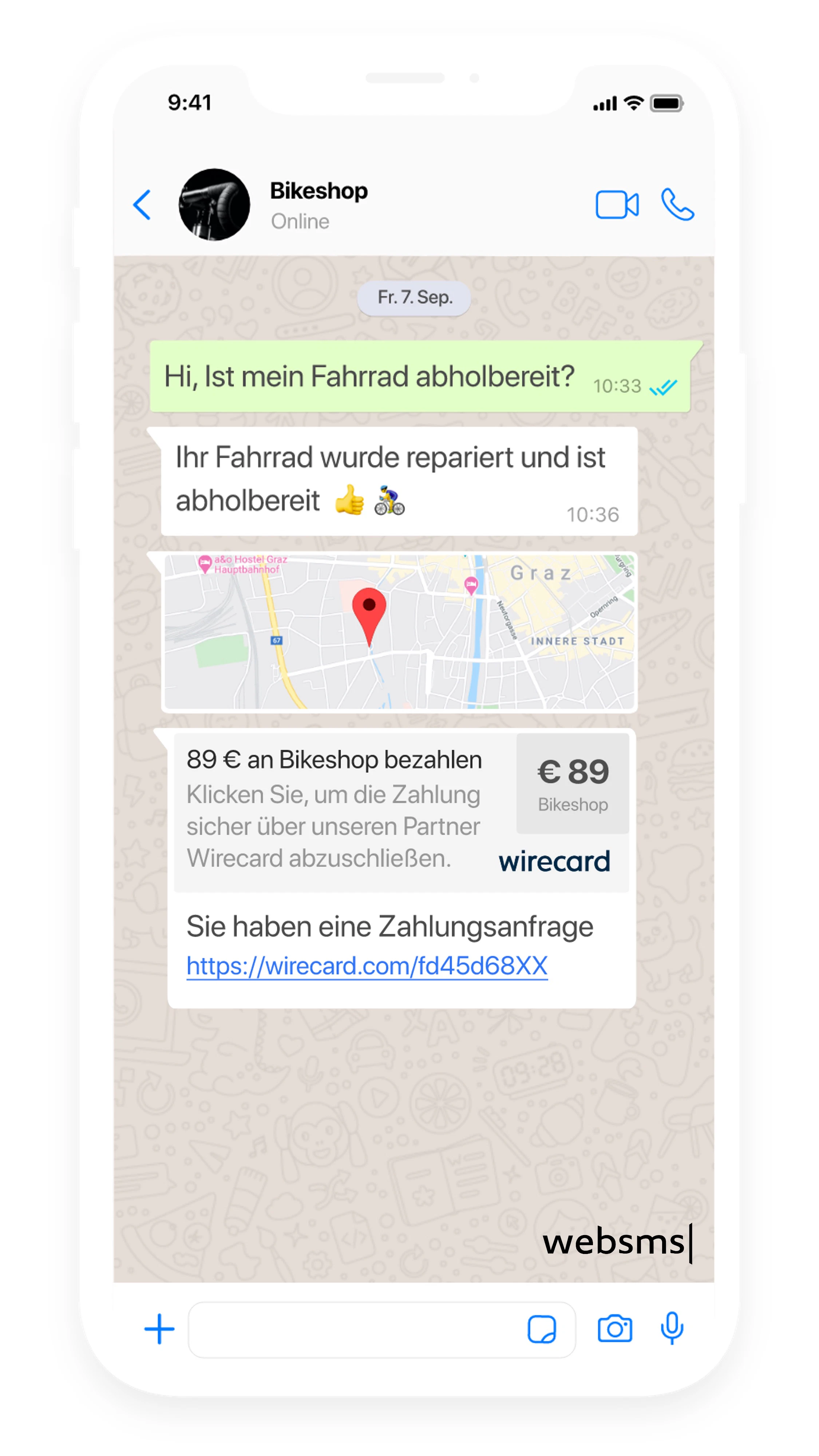 websms und Wirecard ermöglichen smartes Einkaufen via SMS und Messenger.