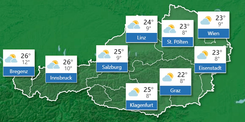Die Wetterprognose für Freitag, 22. Mai 2020