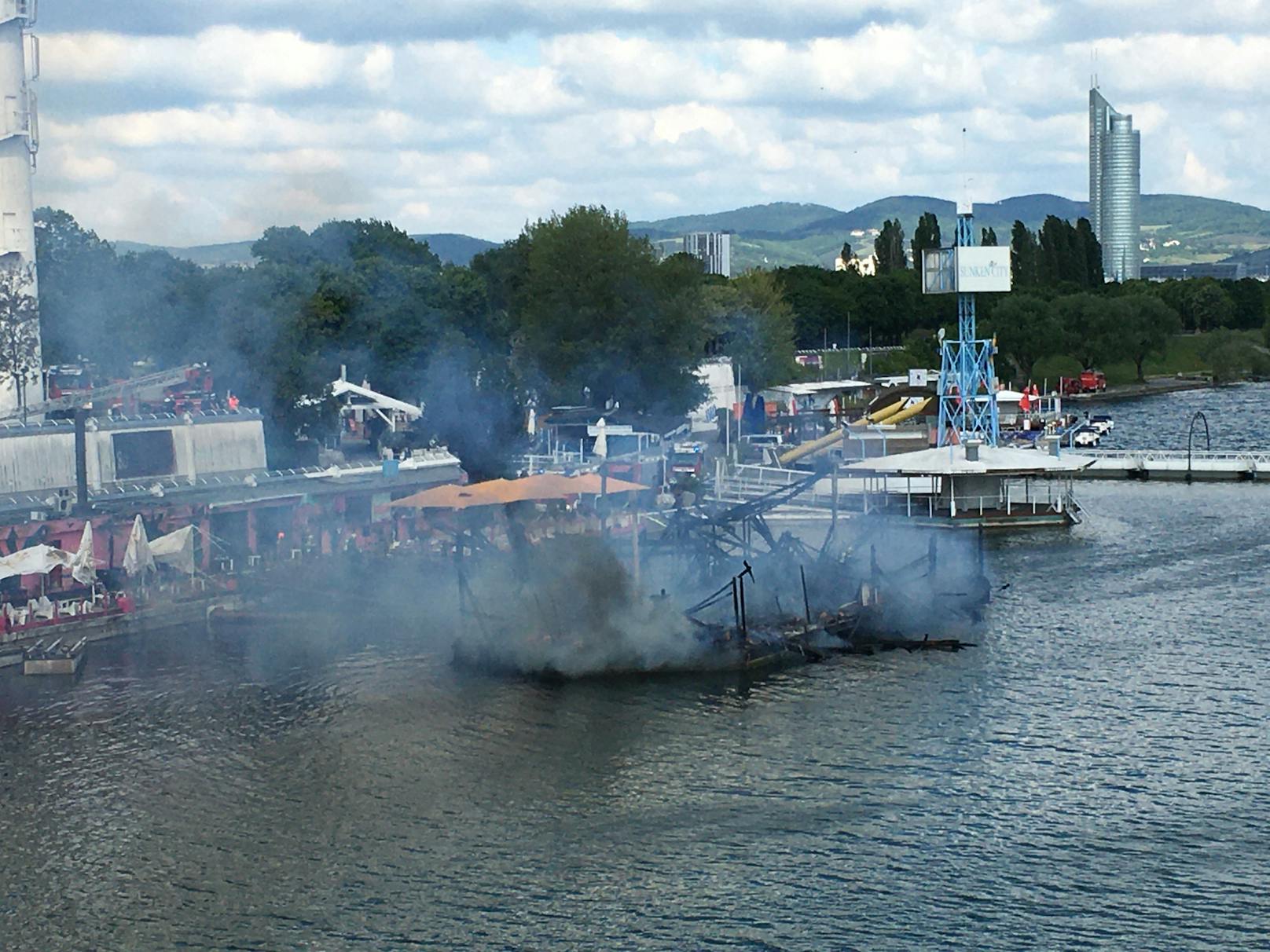 Großbrand auf der Donauinsel am 20. Mai 2020