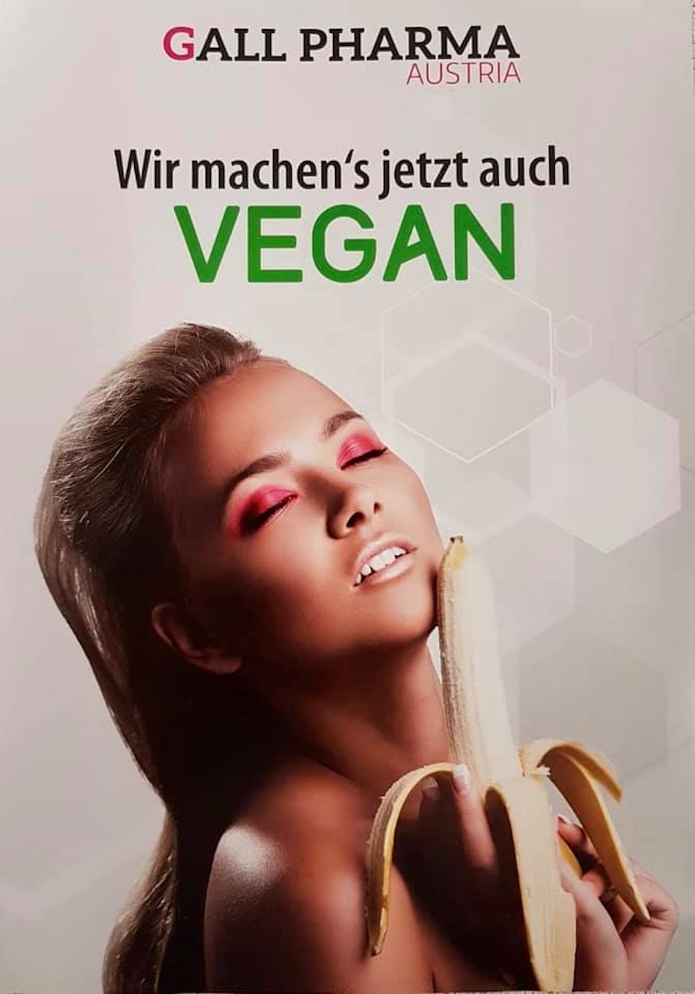 Eine Pharmafirma bewirbt vegane Nahrunsgergänzung mit plumpem Sex-Sujet.<br>