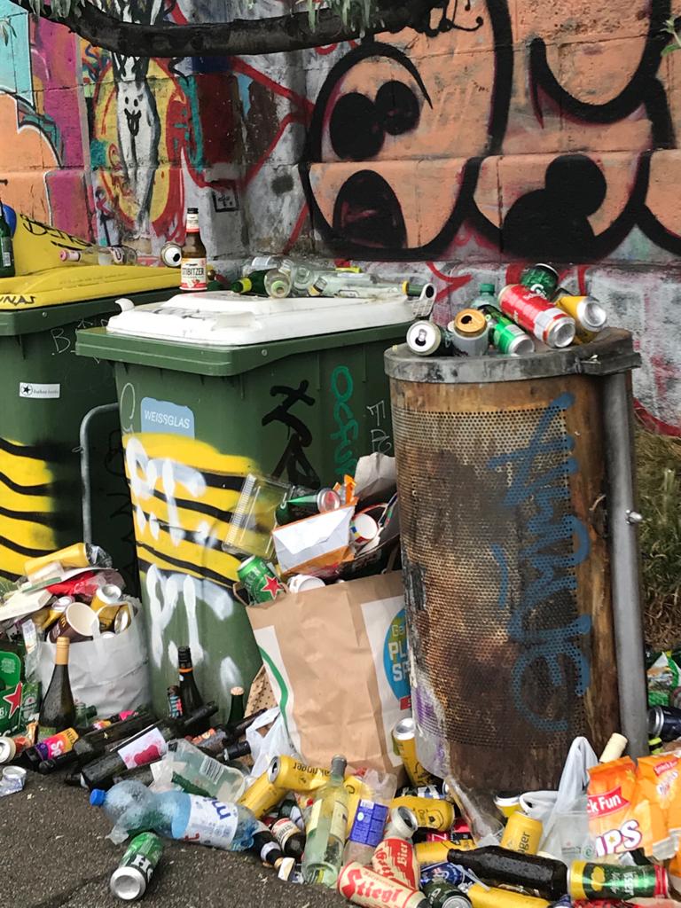 So sieht es nach der Partynacht aus.