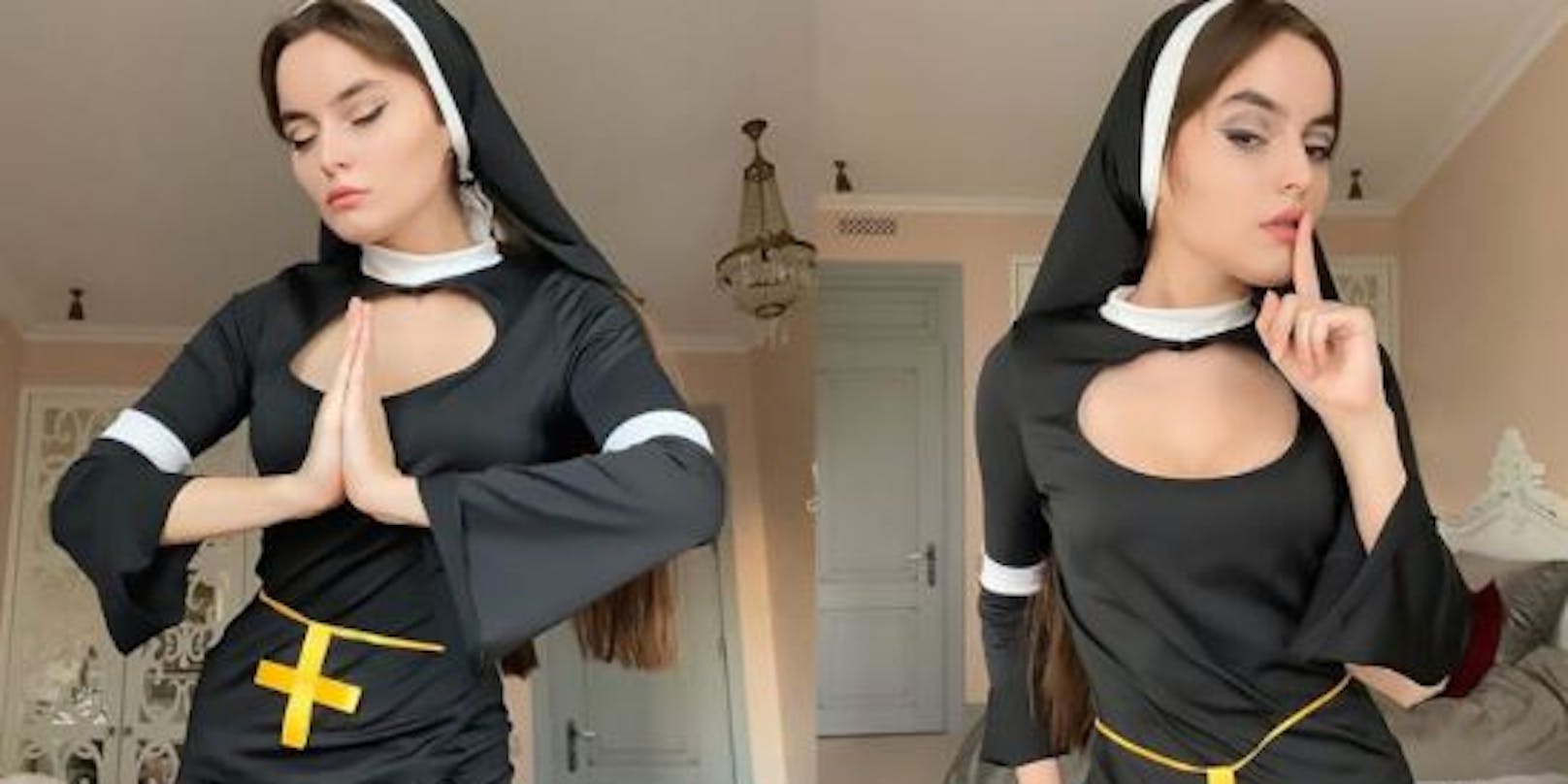 Insta-Model Yana bekommt Morddrohungen nach sexy "Nonnen-Tanz".