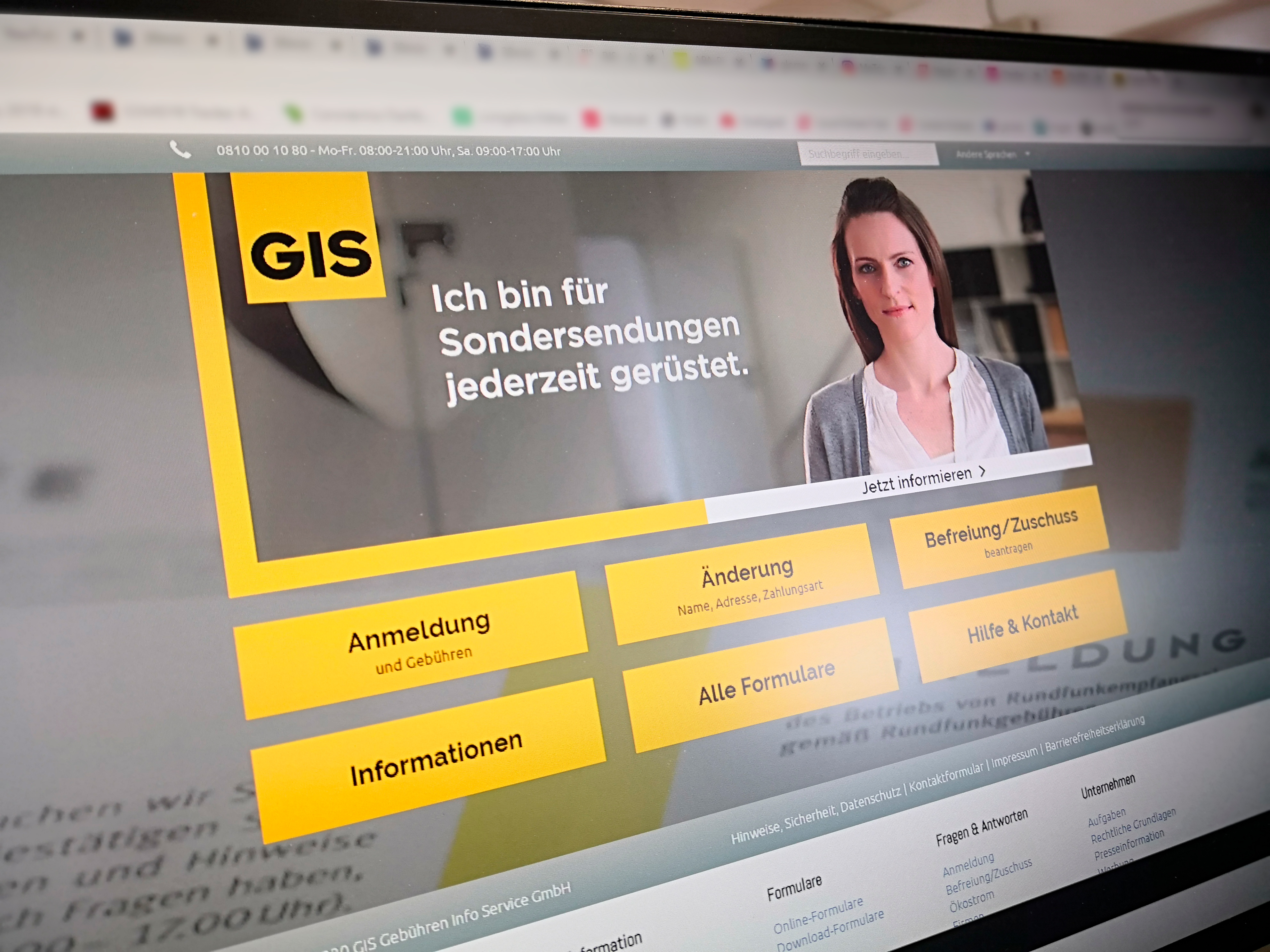 Die Webseite des Gebühren Info Service (GIS)