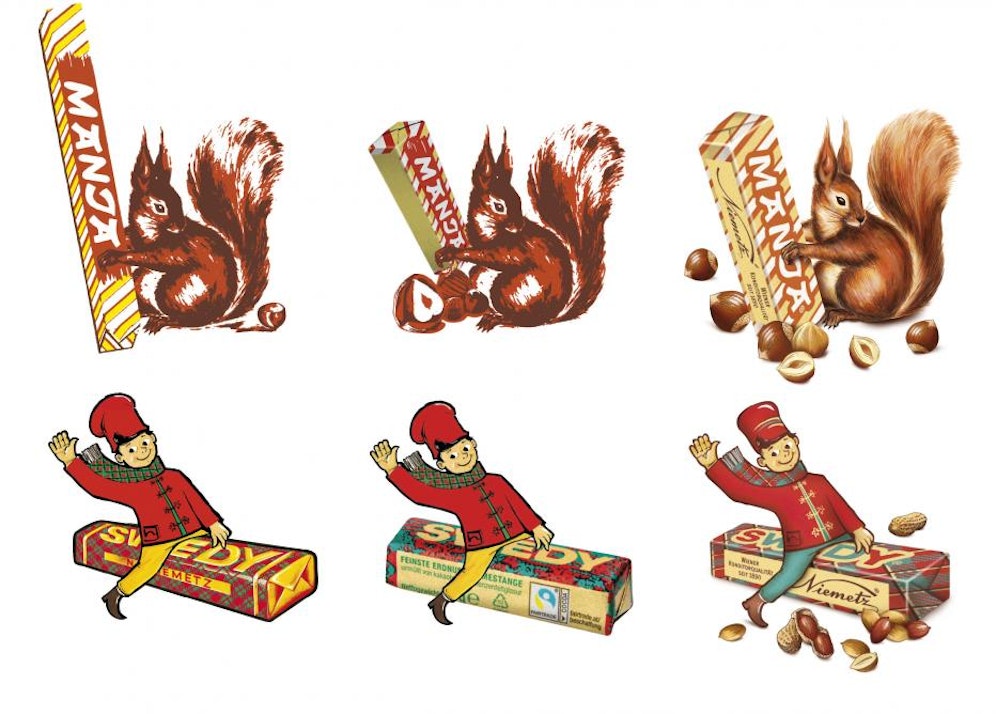 Die kultigen Riegel-Klassiker Manja und Swedi haben ein neues Design erhalten.