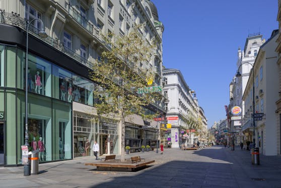 Die Wirtschaftskrise zeigt sich u.a. an diesem Bild: Eine menschenleere Kärntner Straße in Wien.