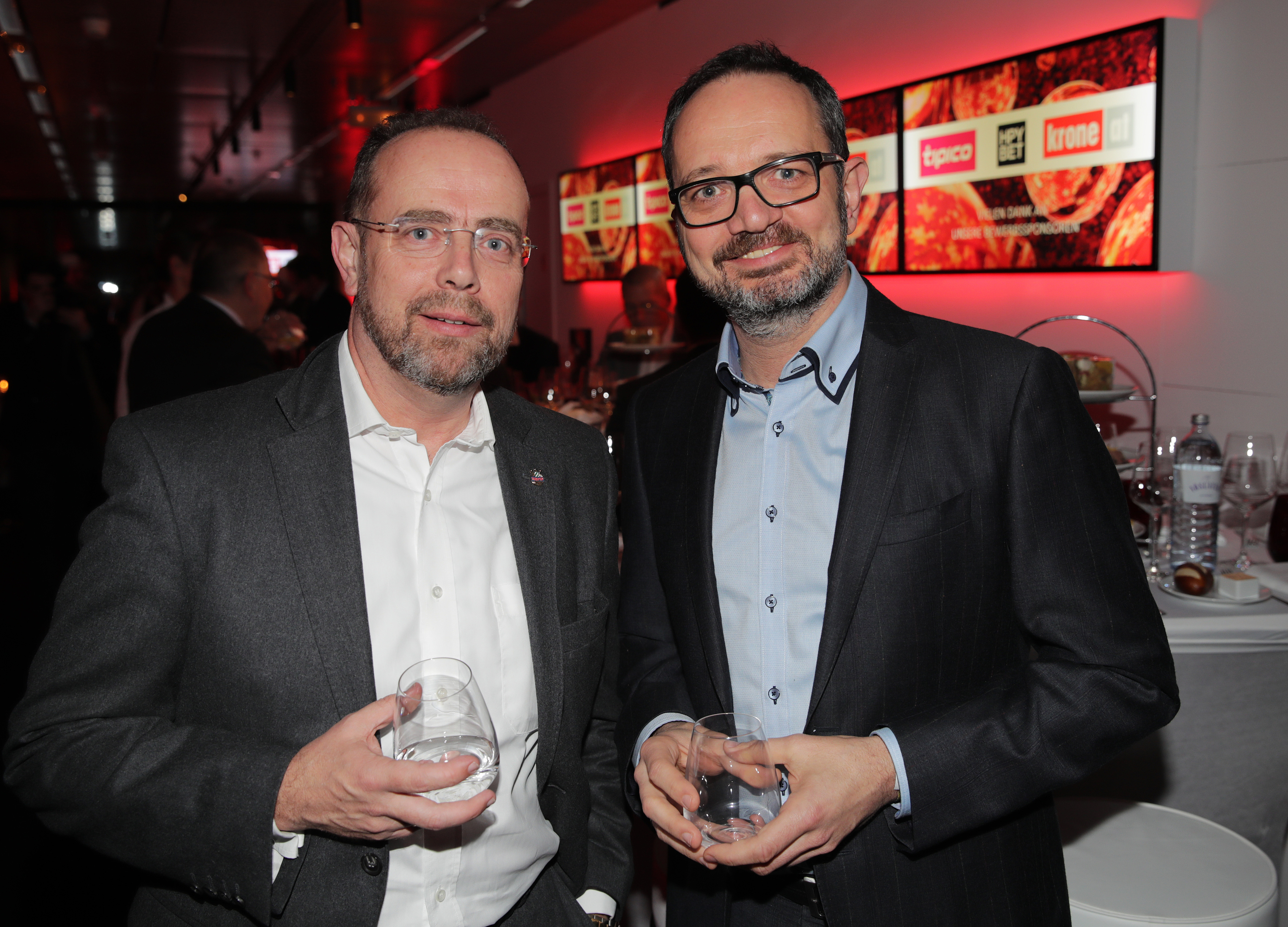 Landthaler (r.) mit Rapid-Boss Bruckner