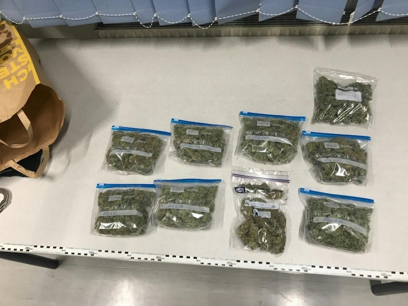 Der Polizei ging am Freitagabend ein mutmaßlicher Drogendealer ins Netz. In seinem Auto fanden die Beamten zahlreiche Säckchen mit Cannabiskraut, insgesamt etwa einem halben Kilo.