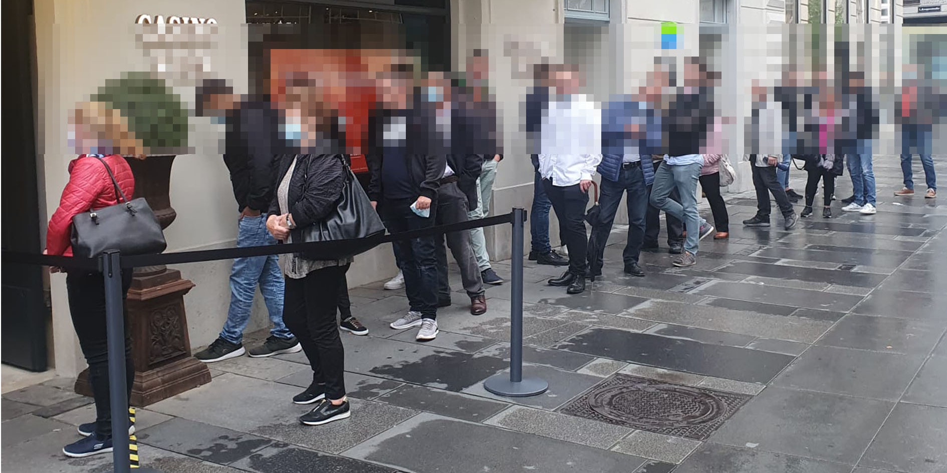 Schlange vor City-Casino