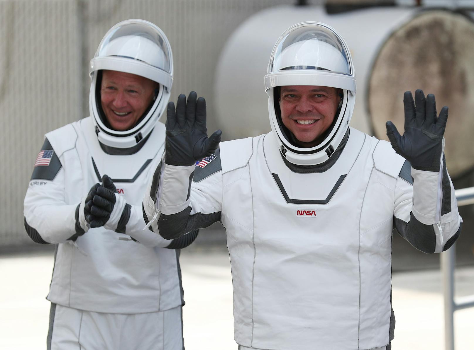 Die beiden US-Astronauten Doug Hurley und Bob Behnken sind startklar.