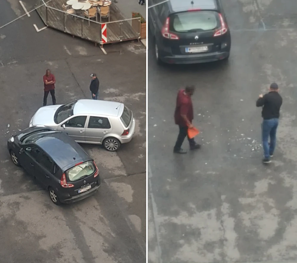 Die beiden Herren räumten die Scherben selbst von der Straße weg.
