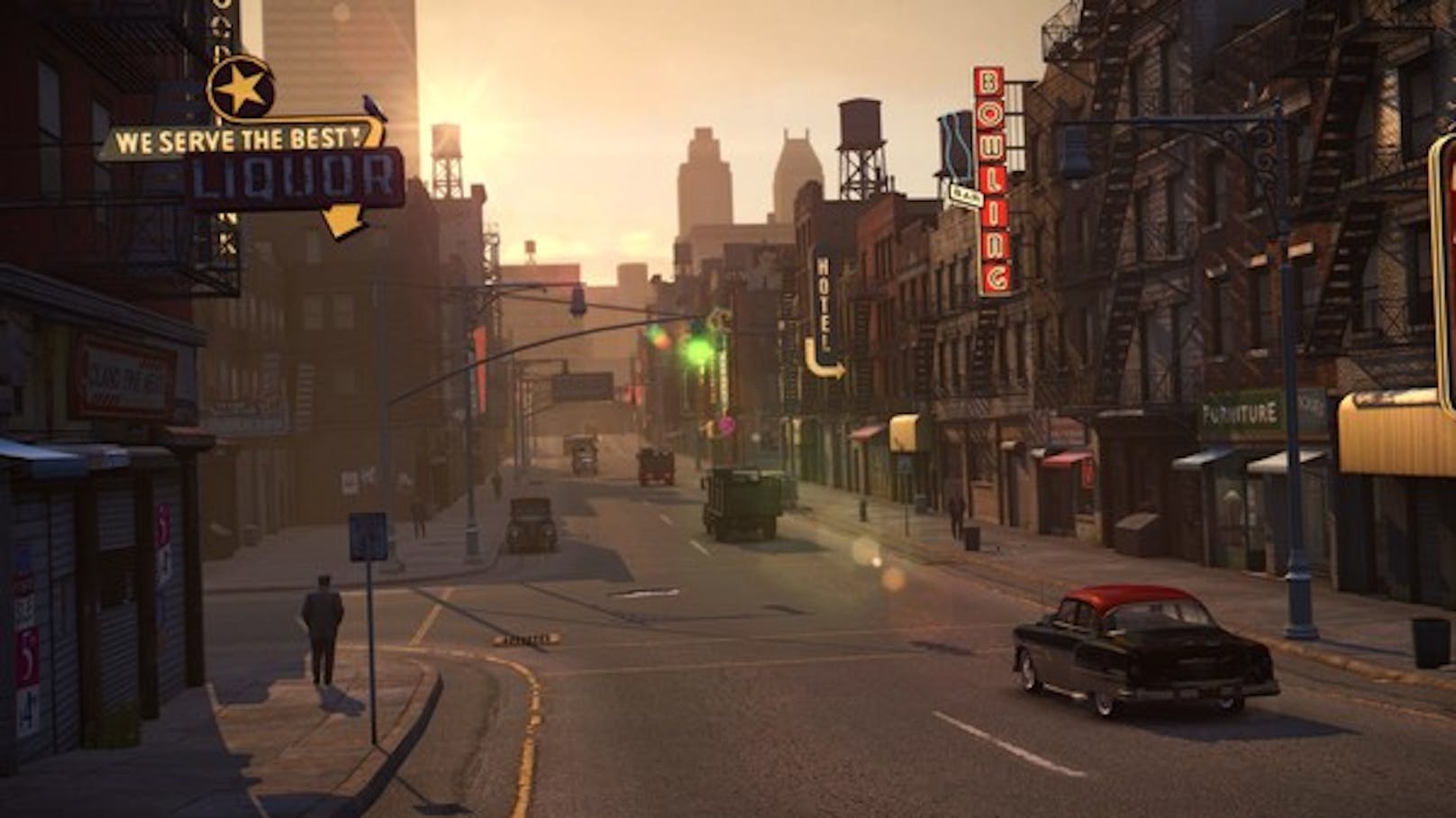 Sind in anderen Games weitläufige Areale zwar schön anzusehen aber nur Dekoration, beschränkt sich "Mafia II" auf einen engen Handlungsspielraum ...