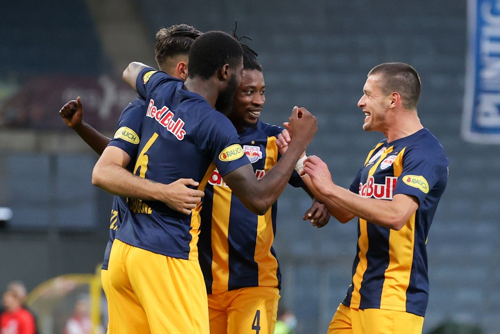 Dominik Szoboszlai jubelt gegen Sturm Graz. 