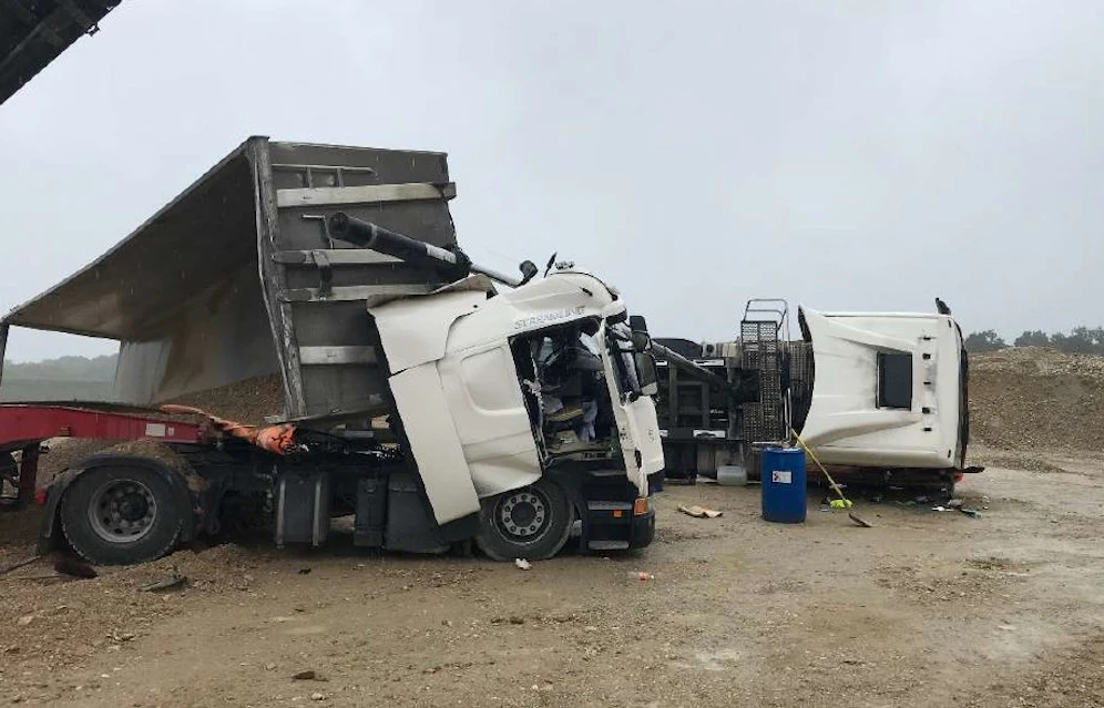 Ein Bild vom schweren Unfall. 