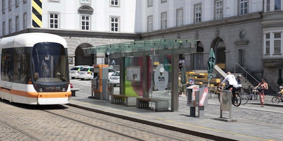 An dieser Haltestelle am Linzer Hauptplatz ereignete sich die Tragödie.