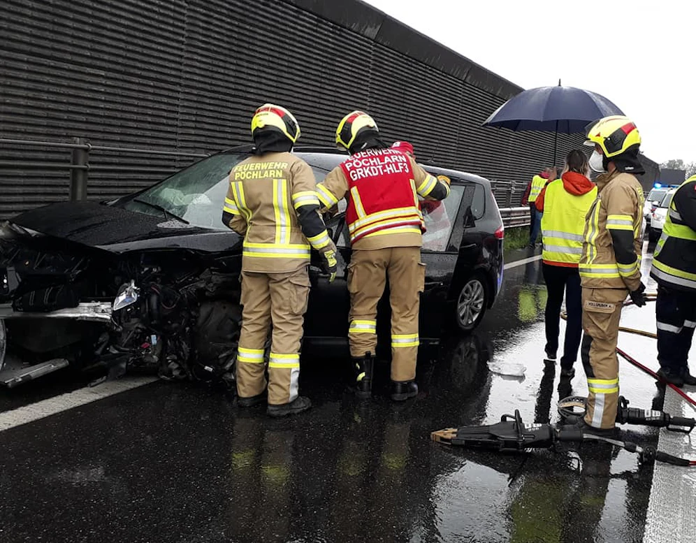 Die Feuerwehr bei der Menschenrettung.