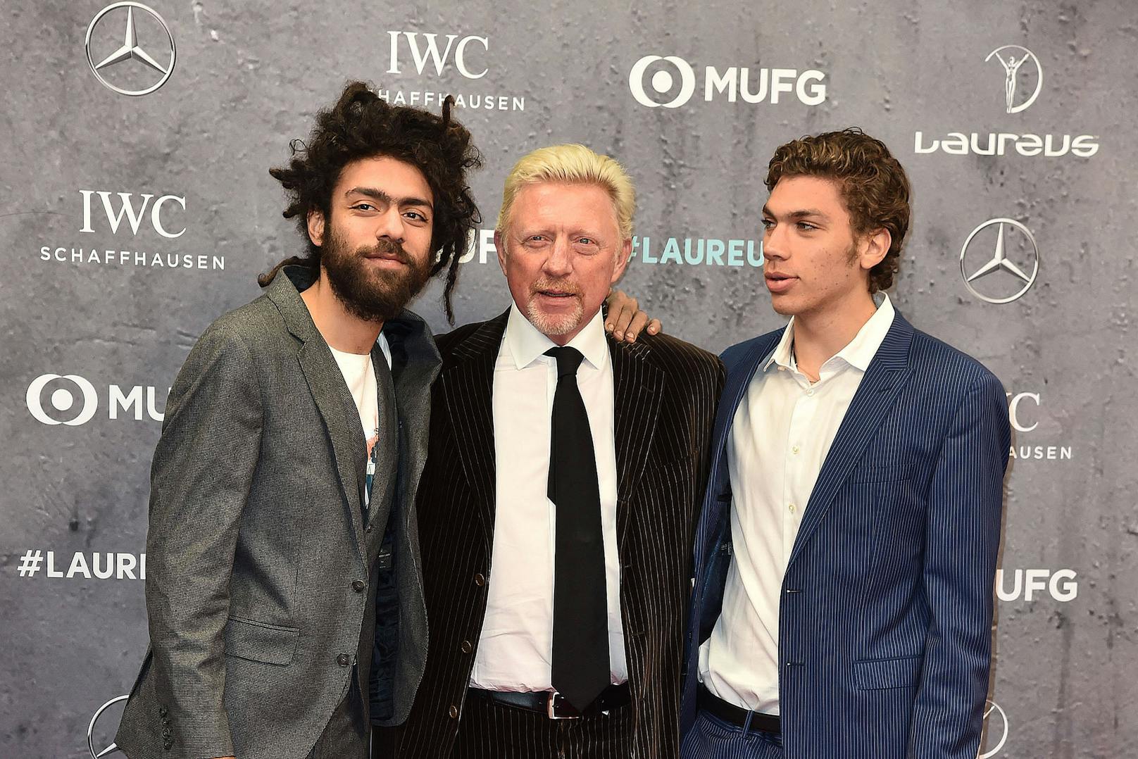 Boris Becker mit seinen Söhnen Noah (l.) und Elias
