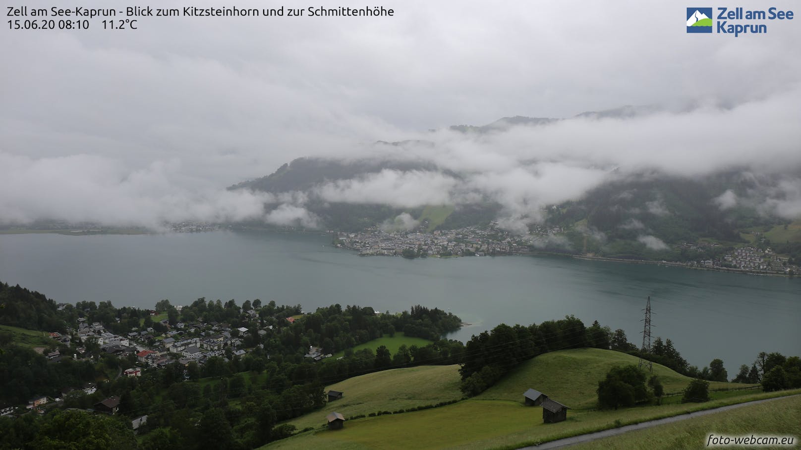 Regenwetter auch in Zell am See-Kaprun: Blick auf Kitzsteinhorn und Schmittenhöhe