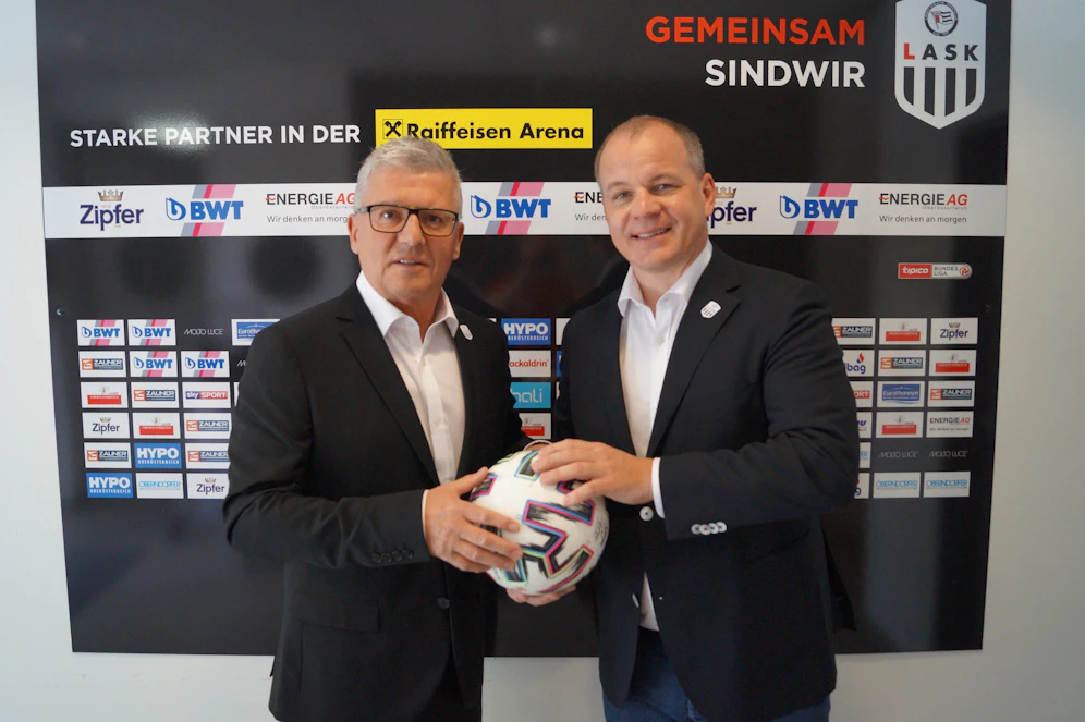 Der LASK (re. Präsident Siegmund Gruber) bestellte mit Gernot Fellinger einen Generalsekretär.