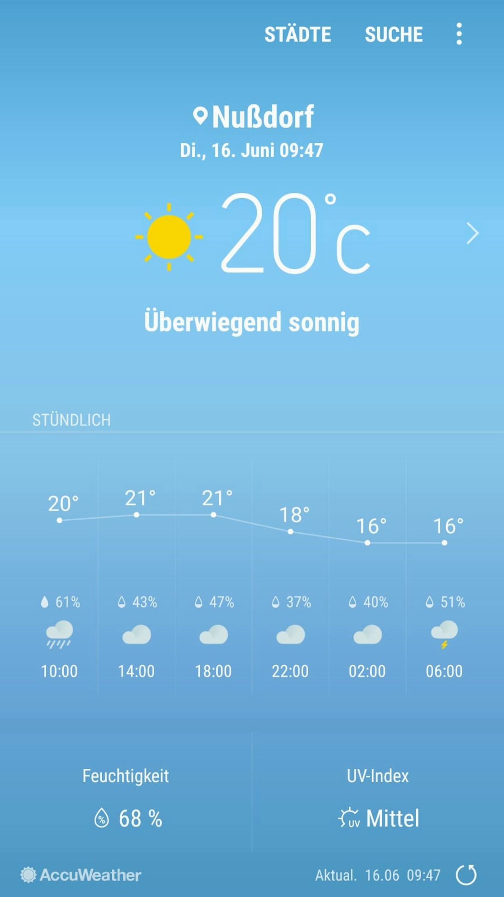 Wetter-Apps zeigen unterschiedliche Prognosen