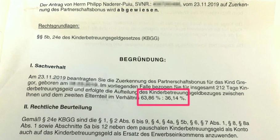 Philipp Naderer-Puiu fällt wegen zu langer Karenz um 1.000 Euro um.