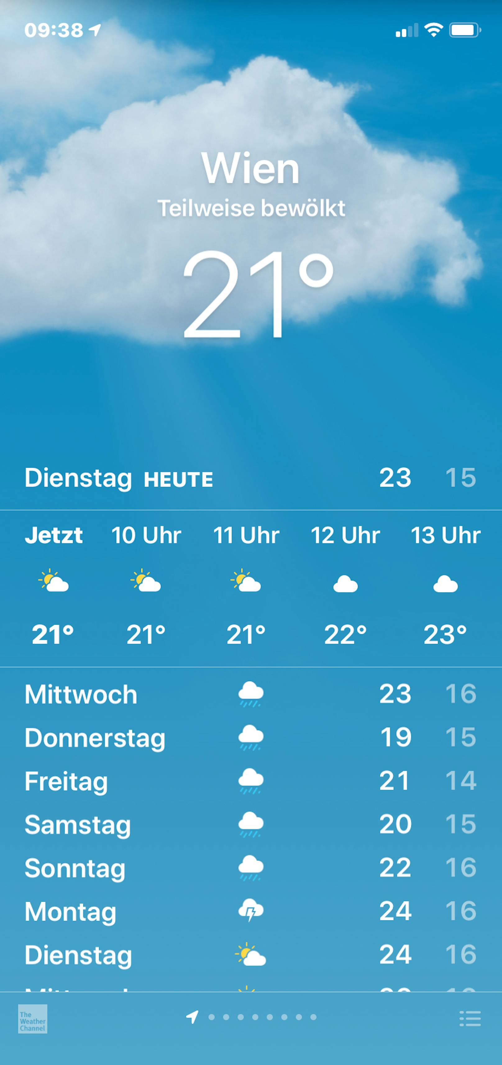 Wetter-Apps zeigen unterschiedliche Prognosen