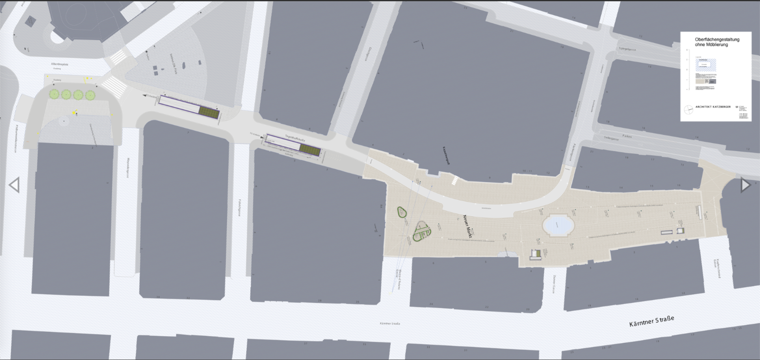 Neugestaltung des Neuen Markt in der Wiener City