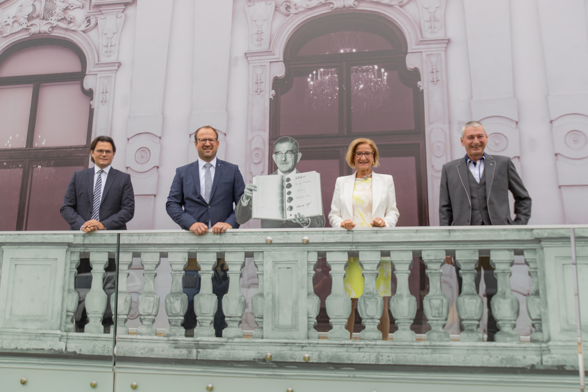 Bernhard Heinl, Bernhard Ebner, Leopold Figl, Johanna Mikl-Leitner und Rudi Friewald (v.l.)