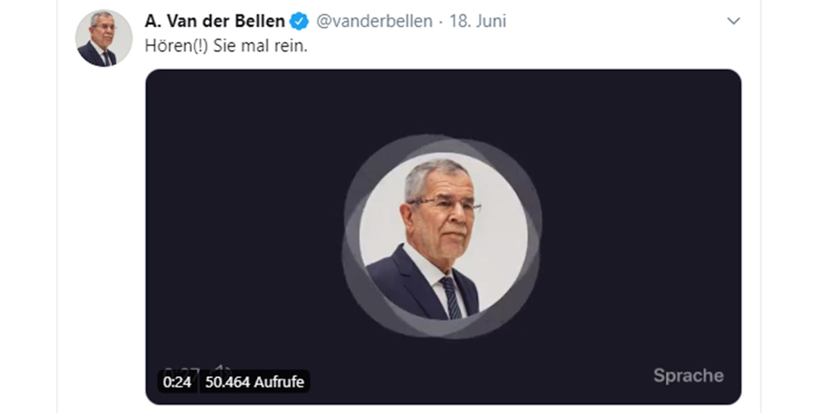 140 Sekunden lang kann man seine Stimme aufnehmen und anschließend mit seinen Followern teilen. Alexander Van der Bellen hat es bereits getan.