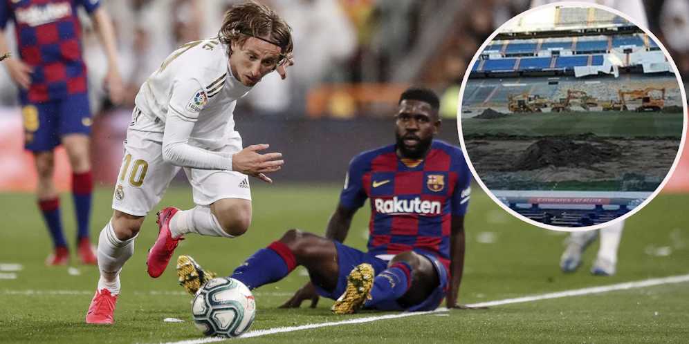 Der Rasen im Santiago Bernabeu gleicht derzeit einem Acker.