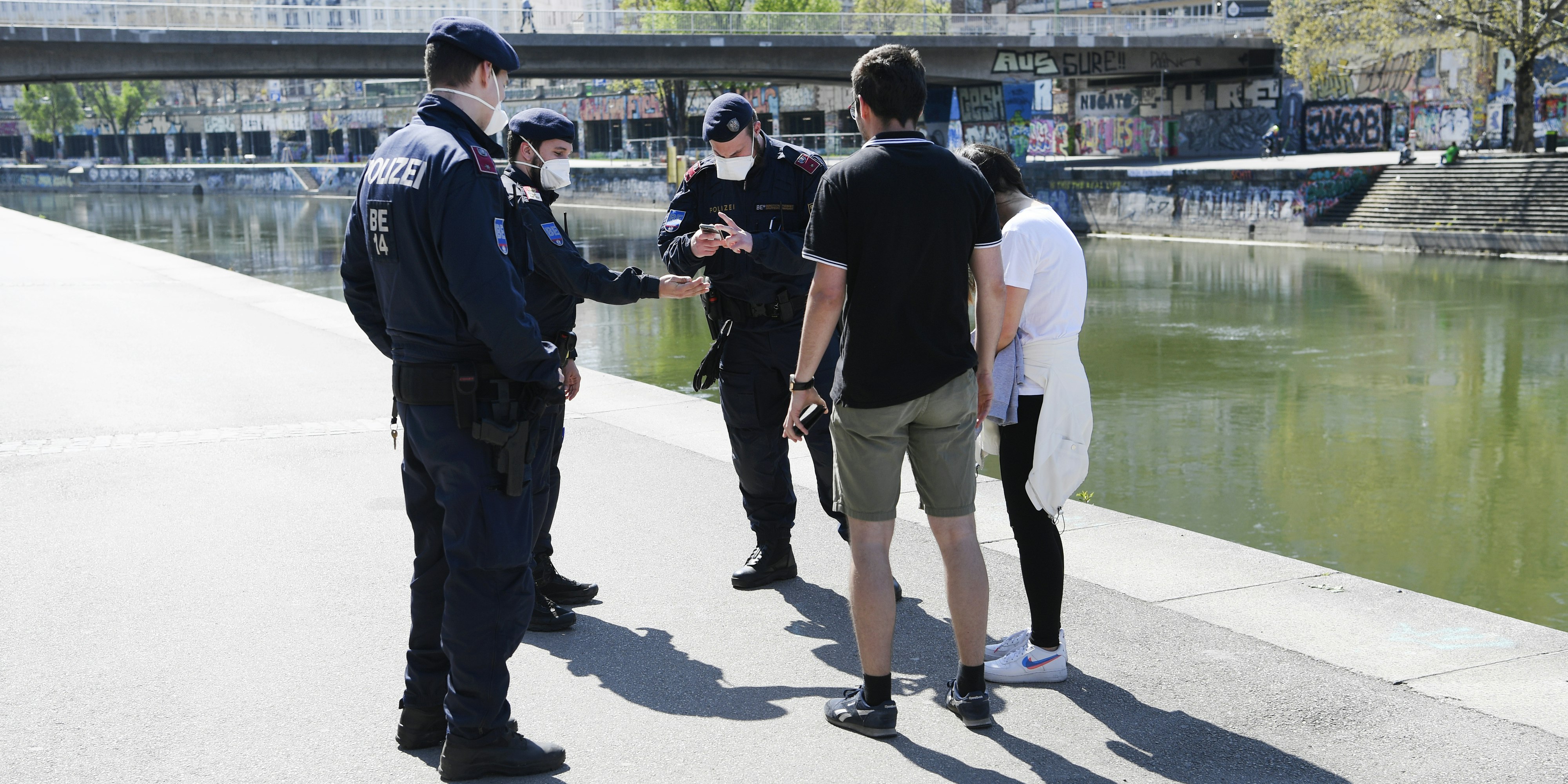 Polizeikontrolle Donaukanal Corona