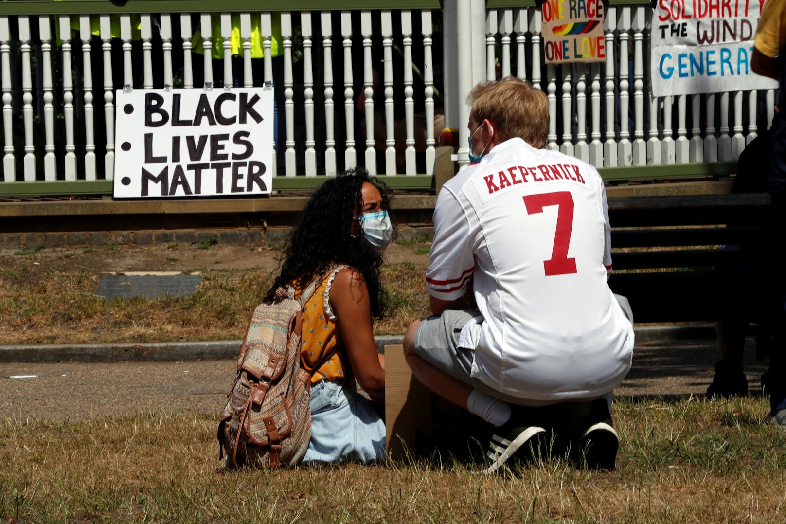 "Black Lives Matter"-Protest in den Forbury Gardens in Reading in der englischen Grafschaft Berkshire am 13. Juni 2020