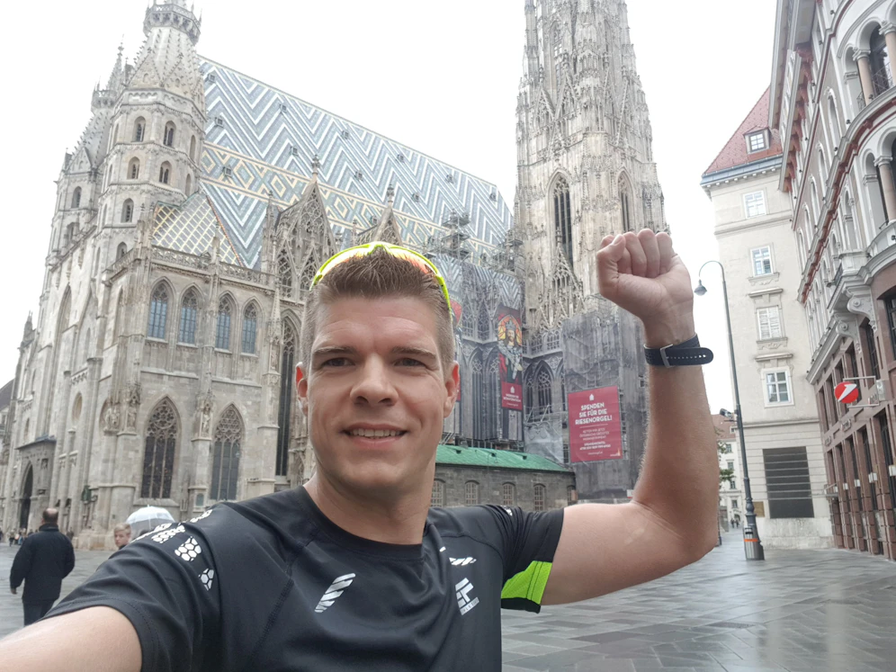 Selfie bei der Ankunft am Stephansdom
