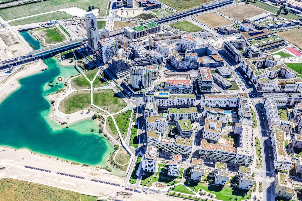 Das Stadtentwicklungsgebiet Seestadt Aspern in der Donaustadt.