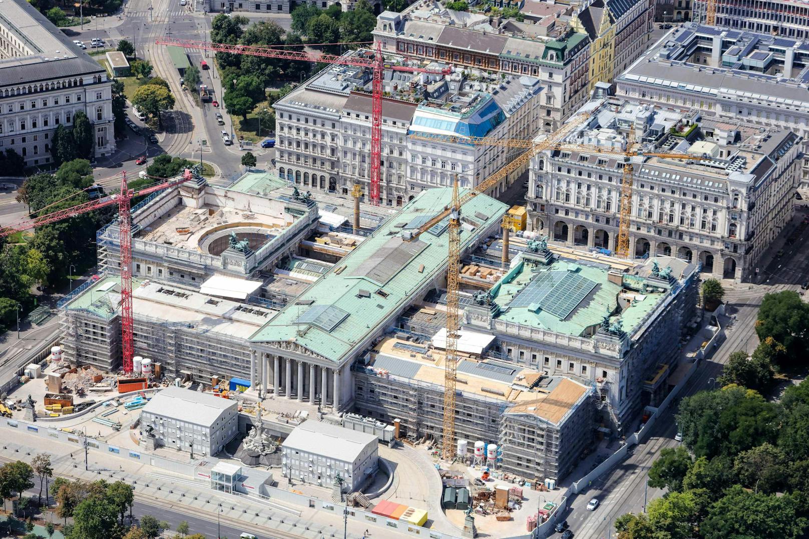 Blick auf die Baustelle beim Parlament (2019)