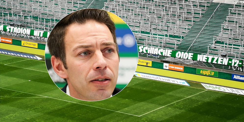 Rapid-Geschäftsführer Christoph Peschek und das sexistische Transparent