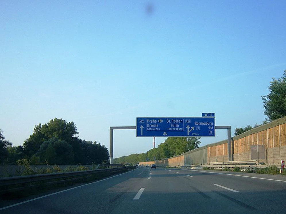 Die A22 bei Korneuburg